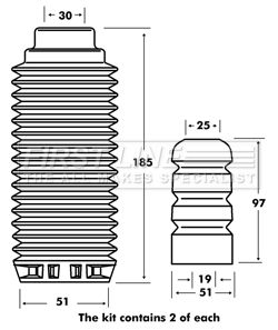 FPK7030 FIRST LINE Пылезащитный комплект, амортизатор