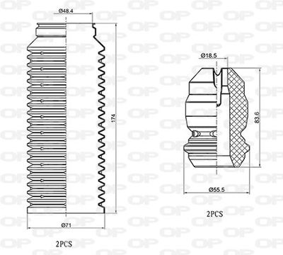 DCK508204 OPEN PARTS Пылезащитный комплект, амортизатор