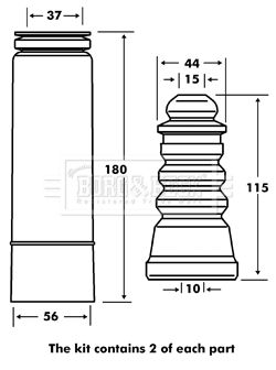 BPK7060 BORG & BECK Пылезащитный комплект, амортизатор