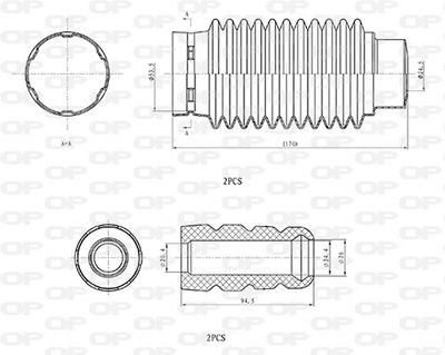 DCK500604 OPEN PARTS Пылезащитный комплект, амортизатор