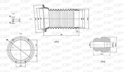 DCK500704 OPEN PARTS Пылезащитный комплект, амортизатор