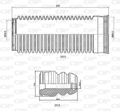 DCK508604 OPEN PARTS Пылезащитный комплект, амортизатор