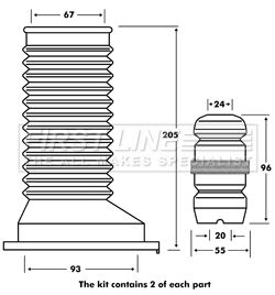 FPK7102 FIRST LINE Пылезащитный комплект, амортизатор