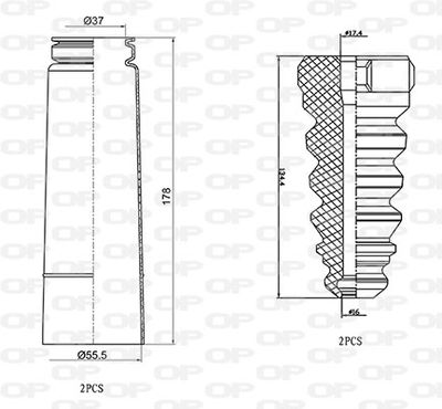 DCK505304 OPEN PARTS Пылезащитный комплект, амортизатор