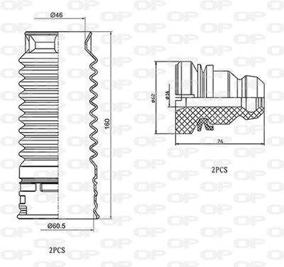 DCK509304 OPEN PARTS Пылезащитный комплект, амортизатор