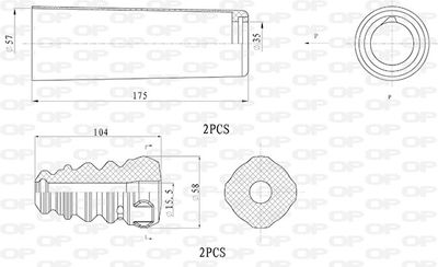 DCK502104 OPEN PARTS Пылезащитный комплект, амортизатор