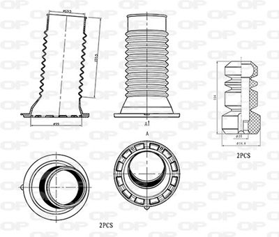 DCK501504 OPEN PARTS Пылезащитный комплект, амортизатор