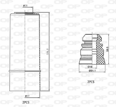 DCK501704 OPEN PARTS Пылезащитный комплект, амортизатор