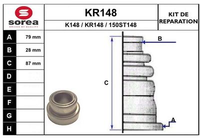 KR148 EAI Комплект пыльника, приводной вал