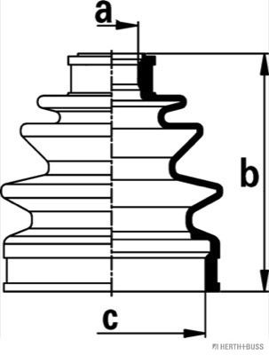 J2860902 HERTH+BUSS JAKOPARTS Комплект пыльника, приводной вал