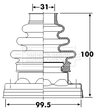 BCB6259 BORG & BECK Пыльник, приводной вал