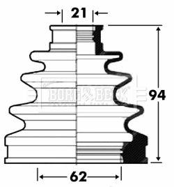 BCB2875 BORG & BECK Пыльник, приводной вал