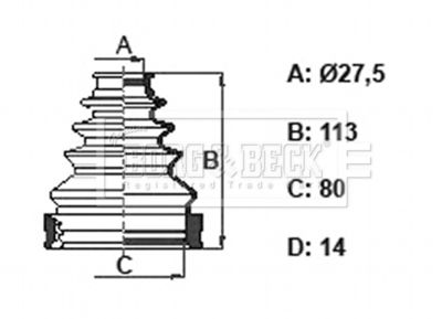 BCB6393 BORG & BECK Комплект пыльника, приводной вал