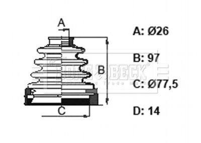 BCB6158 BORG & BECK Комплект пыльника, приводной вал