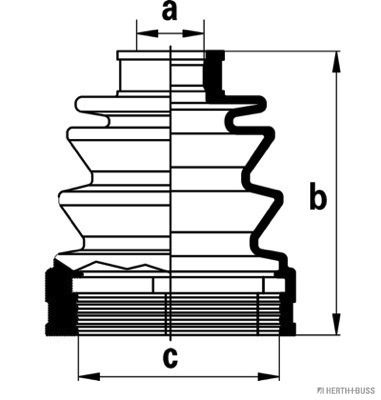 J2883007 HERTH+BUSS JAKOPARTS Комплект пыльника, приводной вал