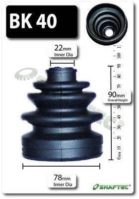 BK40 SHAFTEC Комплект пыльника, приводной вал