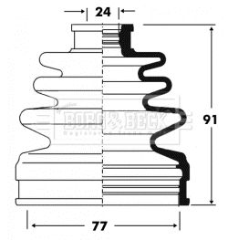 BCB2840 BORG & BECK Пыльник, приводной вал