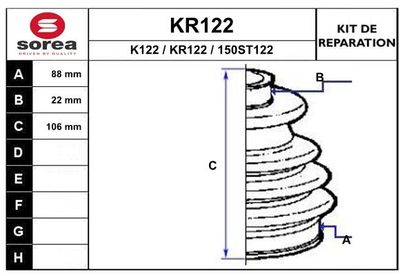 KR122 EAI Комплект пыльника, приводной вал