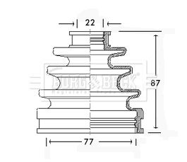 BCB2298 BORG & BECK Комплект пыльника, приводной вал