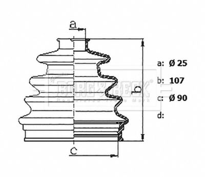 BCB6227R BORG & BECK Комплект пыльника, приводной вал