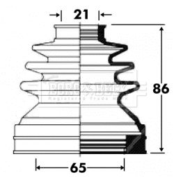 BCB2850 BORG & BECK Комплект пыльника, приводной вал