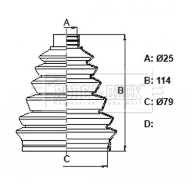 BCB6375 BORG & BECK Пыльник, приводной вал