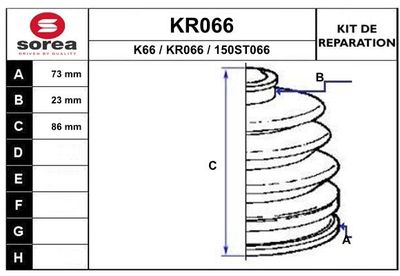 KR066 EAI Комплект пыльника, приводной вал