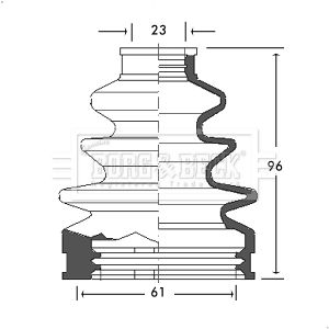 BCB2622 BORG & BECK Пыльник, приводной вал