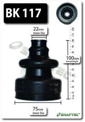 BK117 SHAFTEC Комплект пыльника, приводной вал
