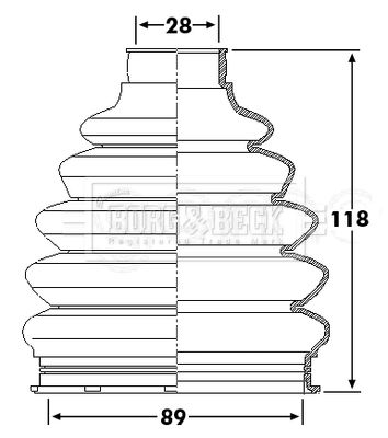 BCB6229 BORG & BECK Пыльник, приводной вал