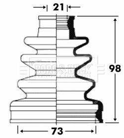 BCB2816 BORG & BECK Пыльник, приводной вал