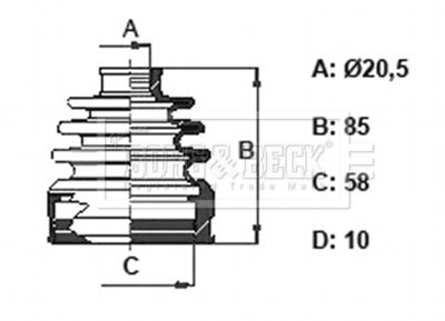 BCB6371 BORG & BECK Пыльник, приводной вал