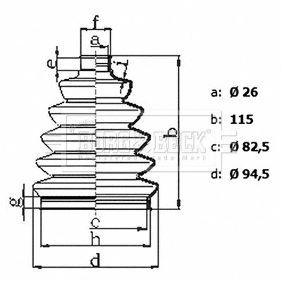 BCB6435 BORG & BECK Пыльник, приводной вал