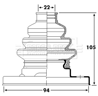 BCB6238 BORG & BECK Пыльник, приводной вал