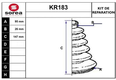 KR183 EAI Комплект пыльника, приводной вал