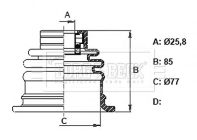 BCB6327 BORG & BECK Комплект пыльника, приводной вал