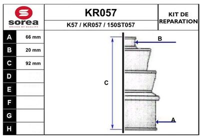 KR057 EAI Комплект пыльника, приводной вал