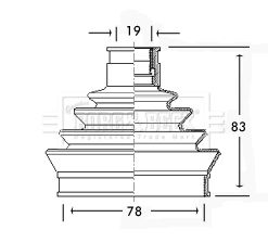 BCB2344 BORG & BECK Комплект пыльника, приводной вал