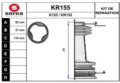 KR155 EAI Комплект пыльника, приводной вал