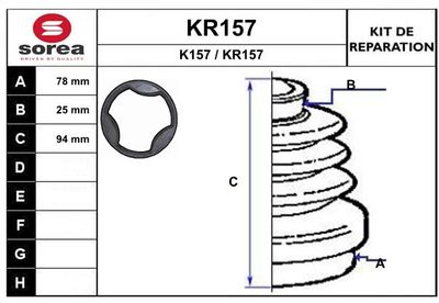 KR157 EAI Комплект пыльника, приводной вал