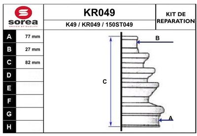 KR049 EAI Комплект пыльника, приводной вал