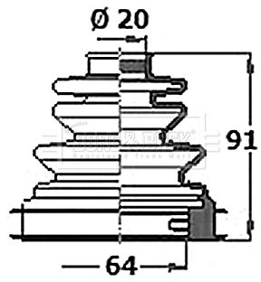 BCB6334 BORG & BECK Комплект пыльника, приводной вал