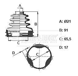 BCB6108 BORG & BECK Пыльник, приводной вал