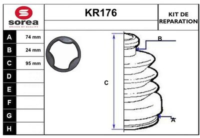 KR176 EAI Комплект пыльника, приводной вал