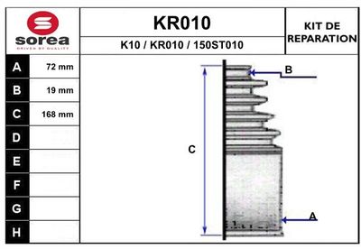 KR010 EAI Комплект пыльника, приводной вал