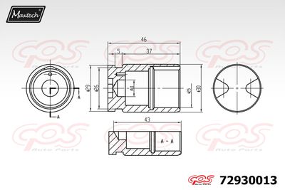 72930013 MAXTECH Поршень, корпус скобы тормоза