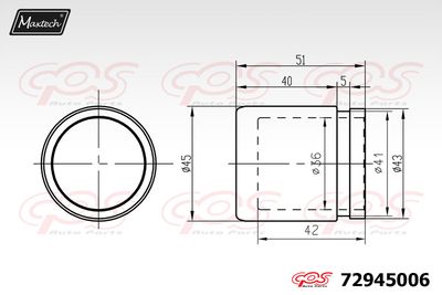 72945006 MAXTECH Поршень, корпус скобы тормоза