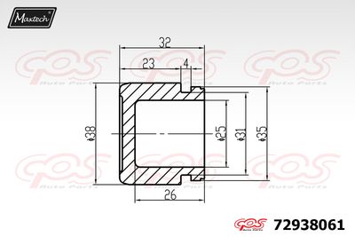 72938061 MAXTECH Поршень, корпус скобы тормоза