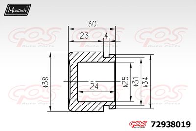 72938019 MAXTECH Поршень, корпус скобы тормоза