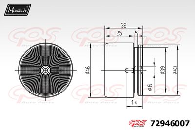 72946007 MAXTECH Поршень, корпус скобы тормоза